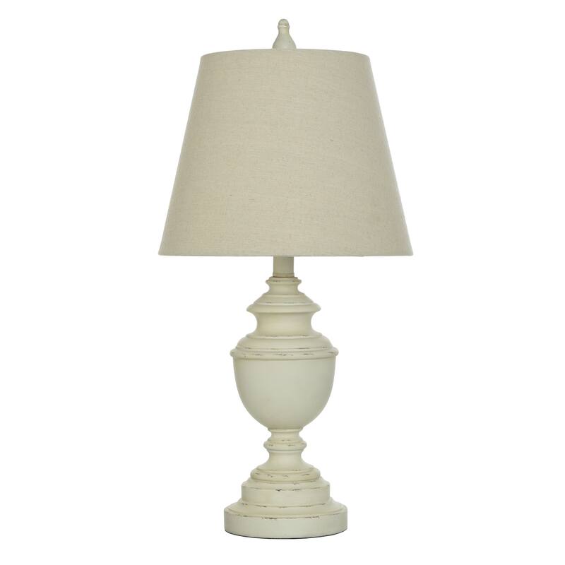 StyleCraft Marion Distressed Cream Table Lamp - Light Beige Shade - Distressed Cream