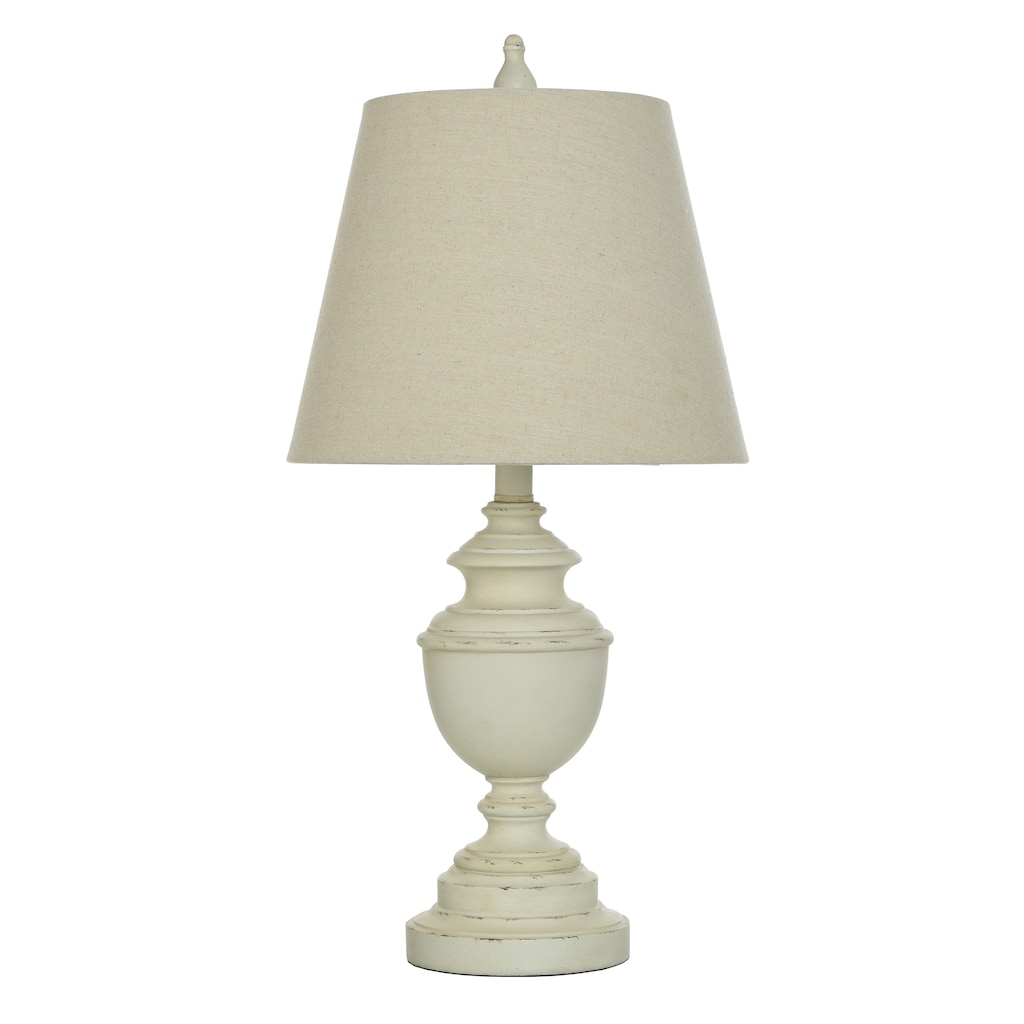 StyleCraft Marion Distressed Cream Table Lamp - Light Beige Shade