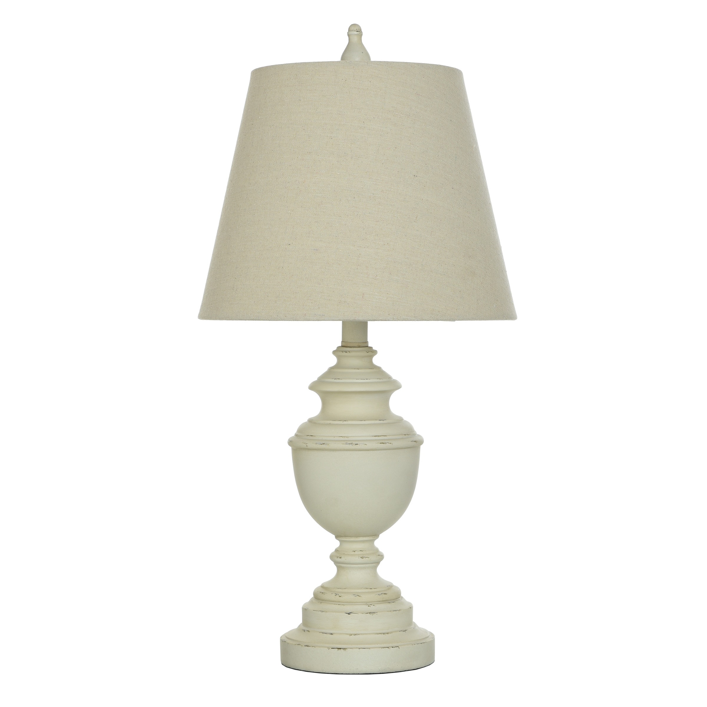 StyleCraft Marion Distressed Cream Table Lamp - Light Beige Shade