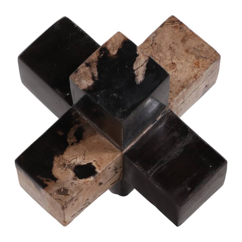 Wood Decorative Object Geometric Design for Home Bedroom Office Decor - 5" x 5" x 5"