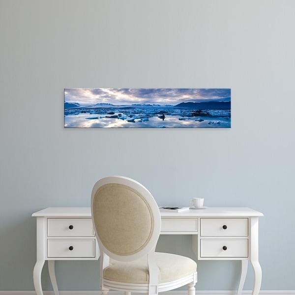 Easy Art Prints Panoramic Images's 'Icebergs in a glacial lake, Jokulsarlon Lagoon, Iceland' Premium Canvas Art
