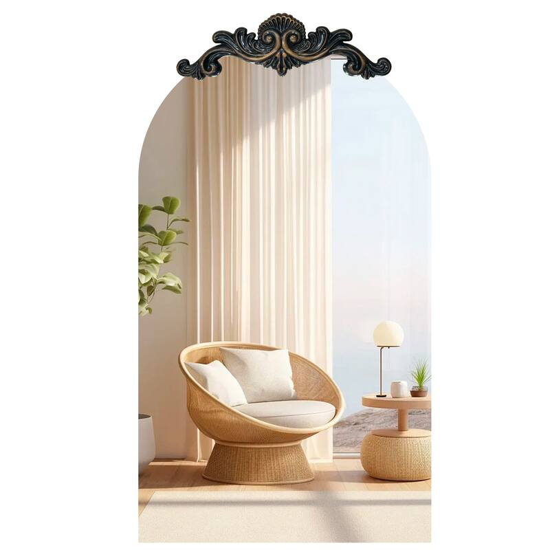 Vintage Ornate Baroque Arched Wall Mirror