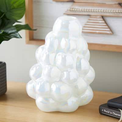 Clear Glass Handmade Abstract Bubble Vase