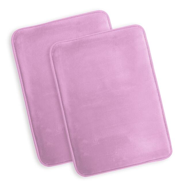 Clara Clark Ultra Soft Plush Bathroom Rug - Non-Slip, Velvet, Memory Foam Bath Mat - Set of 2 - Set of 2 17x24 - Lavender Dream