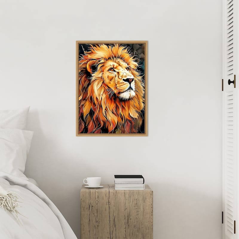 Lion Mane by Justyna Jaszke Framed Canvas Wall Art