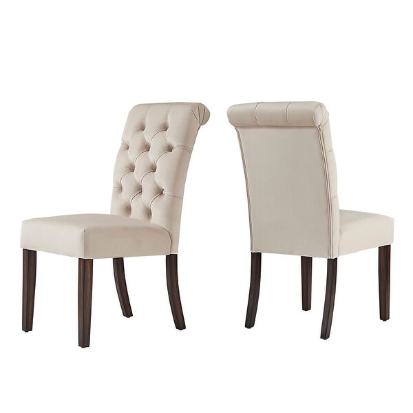 Benchwright Velvet Tufted Rolled Back Parsons Chairs (Set of 2) by iNSPIRE Q Bold