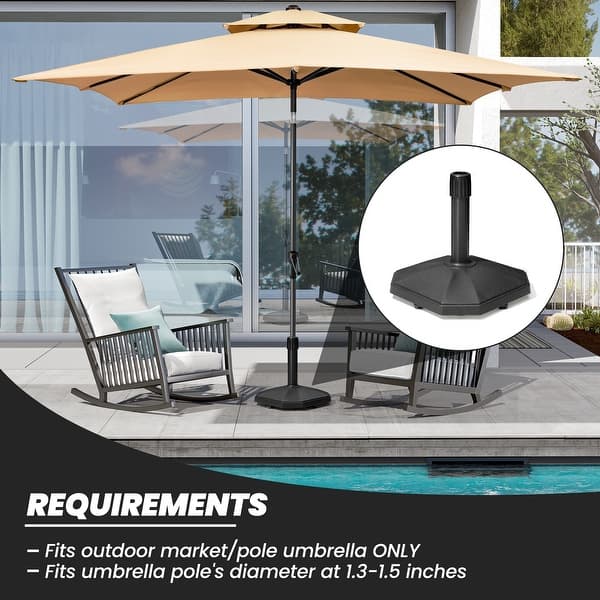 15 ft patio umbrellas 15FT Patio Umbrella with Solar Lights Double-Sided Large Umbrella Outdoor Market Rectangle Umbrellas Navy Blue
