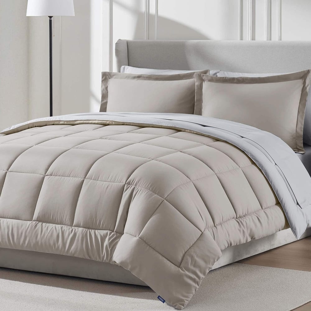 Empyrean Reversible Comforter Set Bed in a Bag with Cooling Pillow