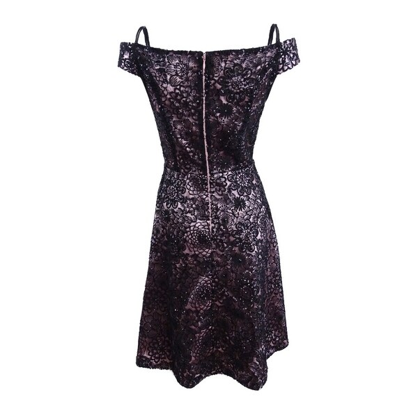 tahari black floral dress