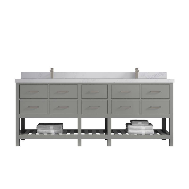Willow Collections 84 in. W x 22 in. D Parker Double Sink Bathroom vanity with Regular Countertop