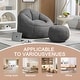 preview thumbnail 24 of 37, Microfiber Upholstered High Density Memory Foam Round Lazy Bean Bag Sofa Chair with Ottoman