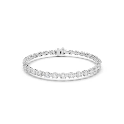 Auriya 14K Gold Alternating Round Lab Grown Fashion Bracelet 8 ct. tw. (F-G VS)