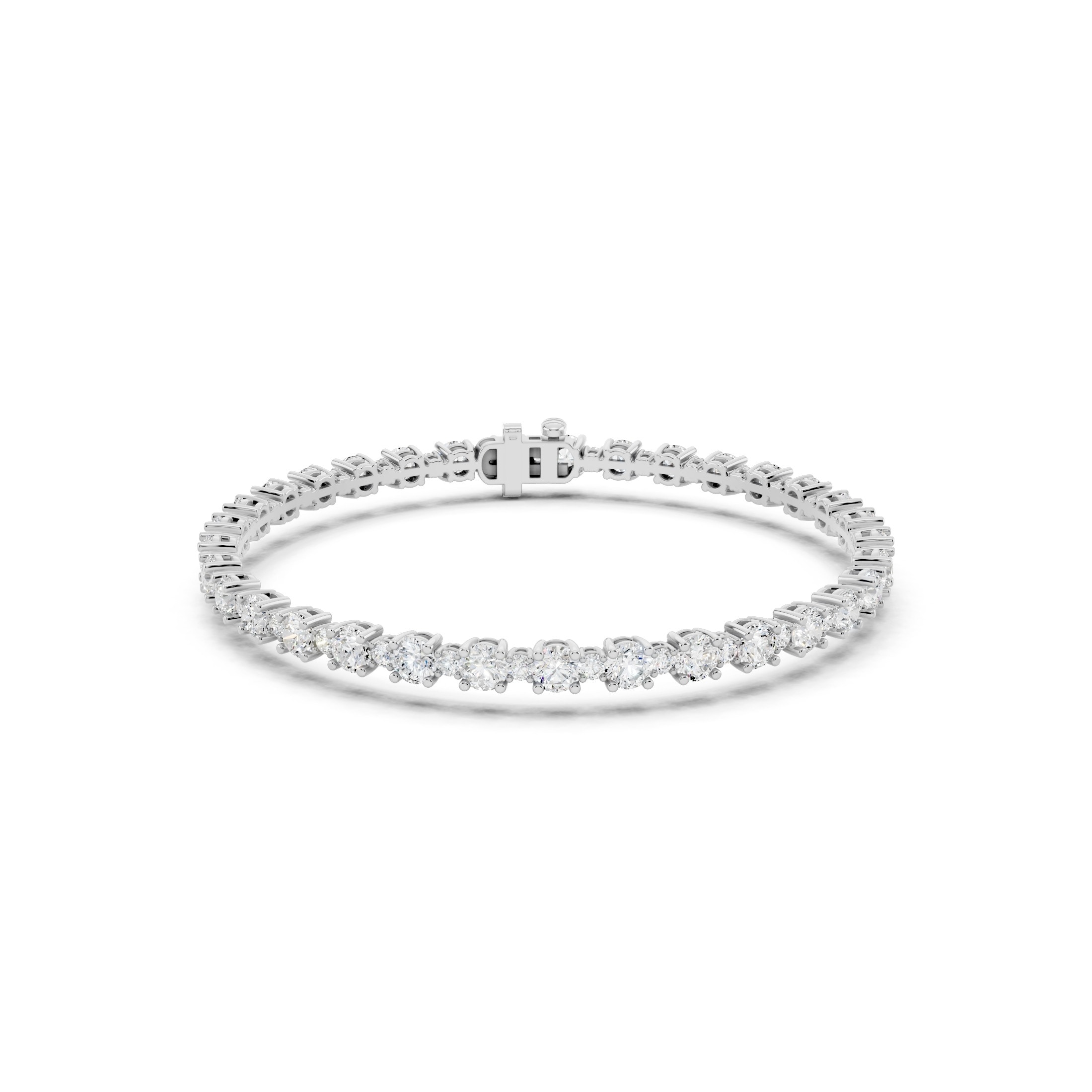 Auriya 14K Gold Alternating Round Lab Grown Fashion Bracelet 8 ct. tw. (E-F VS)