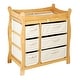 preview thumbnail 10 of 24, Sleigh Style Baby Changing Table with Six Baskets Natural/Ecru Baskets