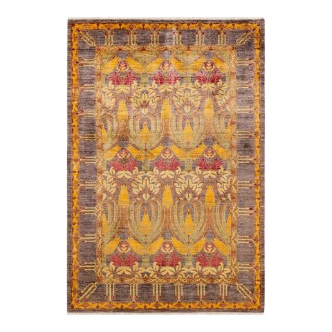 Overton Arts & Crafts One-of-a-Kind Hand-Knotted Area Rug - Brown, 5' 1" x 7' 5" - 5' 1" x 7' 5"