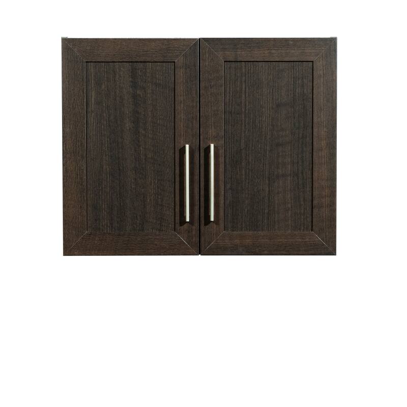 Engineered Wood Contemporary Wall Cabinet, Brown - 29.37" W × 12.21" D × 23.31" H