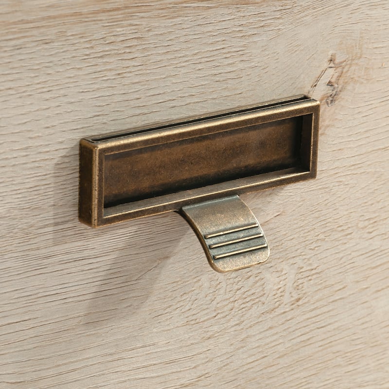 Engineered Wood Farmhouse 4-Drawer Chest, Gray