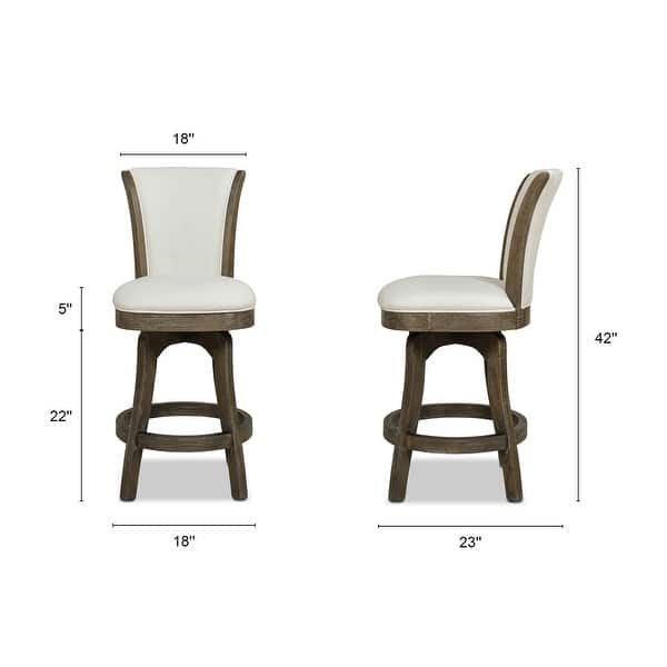 dimension image slide 2 of 3, Henry 27" Swivel Upholstered Counter Height Bar Stool