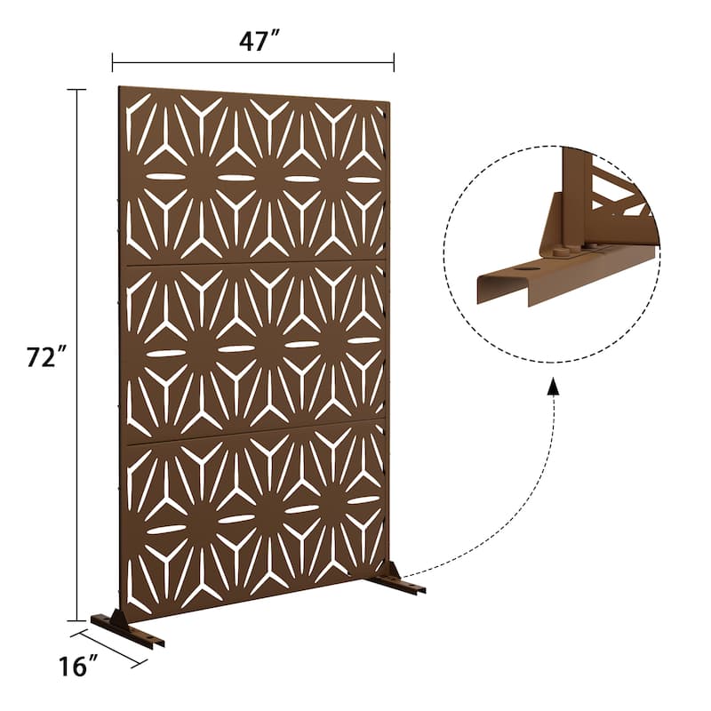 Durable Metal Outdoor Privacy Screen - Free Standing Panel for Enhanced Privacy