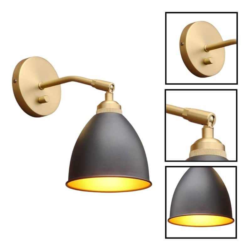 1 Light wall sconce antique-black light bulb metal wall light
