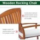 preview thumbnail 5 of 5, Outsunny Outdoor Patio Acacia Wood Rocking Chair with Cushioned Seat - White 1 PC
