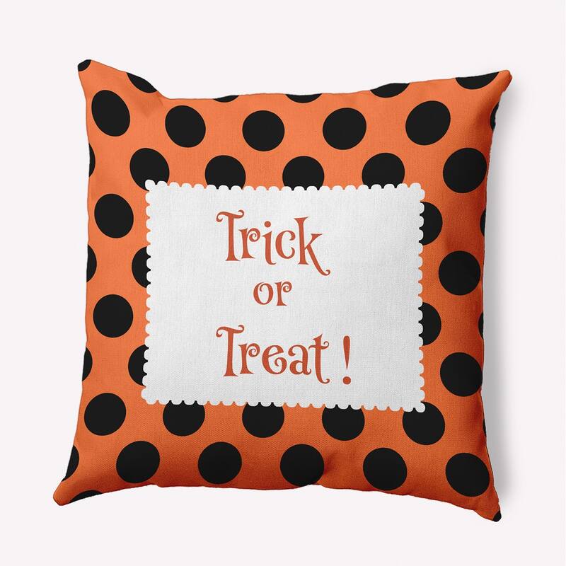 Halloween Trick or Treat Dots Accent Pillow - Traditional Orange - 20" x 20"
