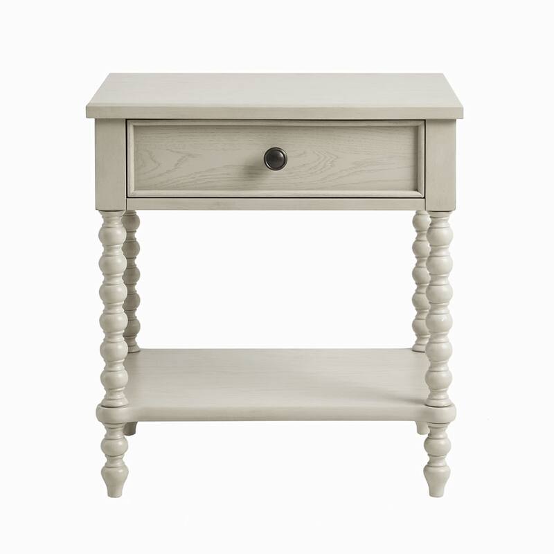 Beige Nightstand with 1-drawer 1-Shelf