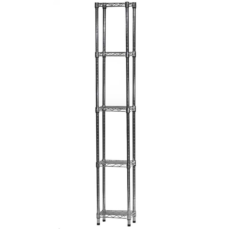 Shelving.com Chrome Wire Shelving with 5 Shelves - 8"d x 12"w - 96" h