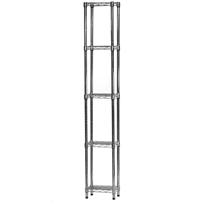 Shelving.com Chrome Wire Shelving with 5 Shelves - 8"d x 12"w