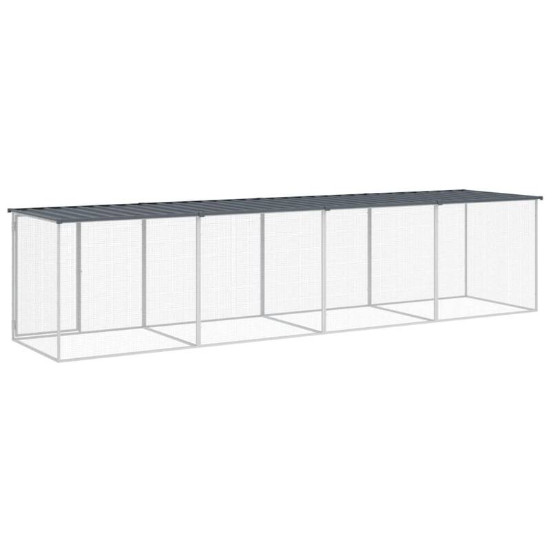 vidaXL Chicken Cage with Roof Metal Chicken Run Animal House Galvanized Steel