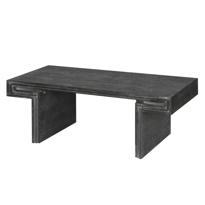 American Vintage Industrial Coffee Table, Premium Reclaimed Wood Texture Rectangular Design