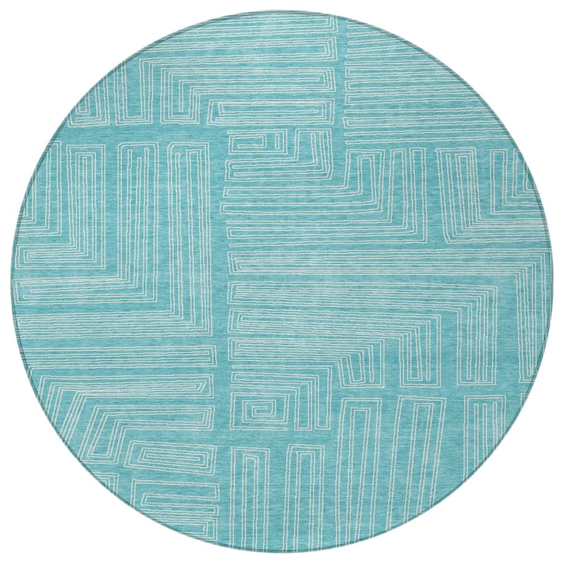 HomeRoots Geometric Transitional Rectangle Outdoor Rug