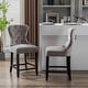 preview thumbnail 13 of 36, Carter 24" Wingback Tufted Nailhead Counter Stool (Set of 2)