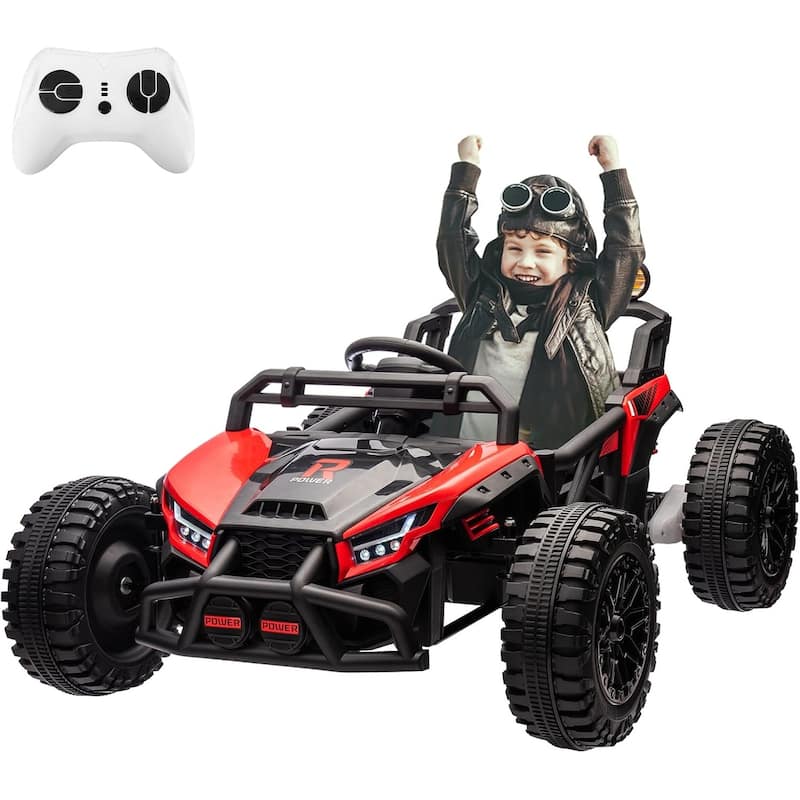 Kids Ride On UTV, 24V Ride On Toys for Big Kids UTV with RC, 130W Motor, Four-Wheel Suspension - red