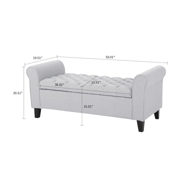 Modern Stylish Upholstered Storage Bench with Flip Top