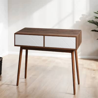 Console Table with Storage Space and Wood Legs