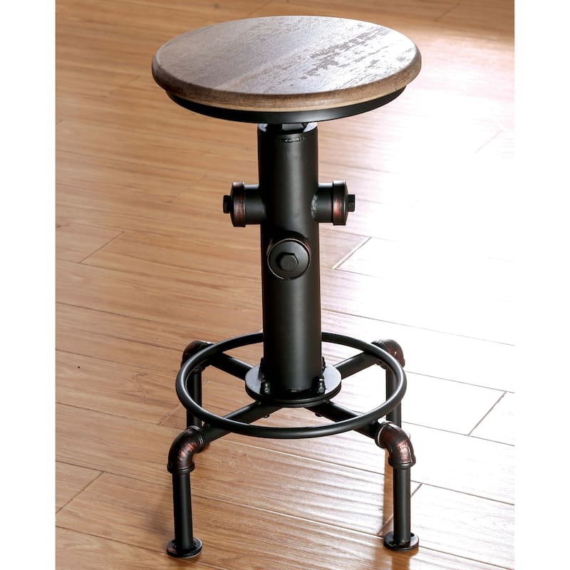 Cess Industrial Black Counter Height Stools (Set of 2) by Furniture of America - Antique Black