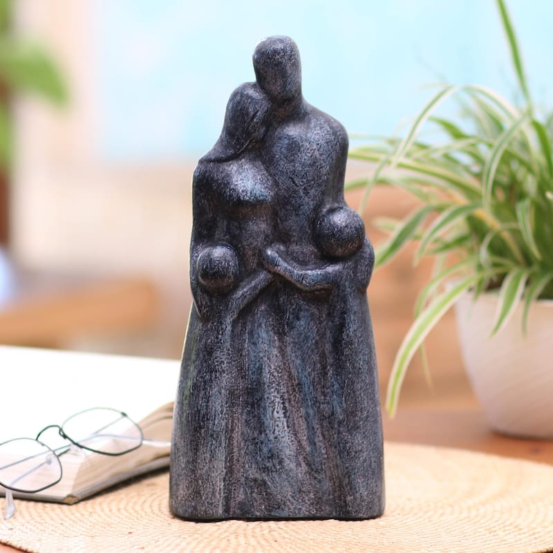 Novica Handmade Family Is Love Cement Statuette