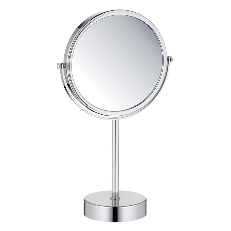 Circular Free Standing Magnifying Make Up Mirror - Chrome