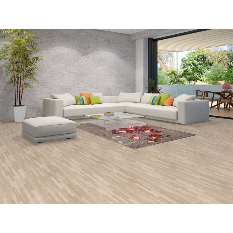 Vegetable Dye Contemporary Abstract Area Rug Hand-knotted Wool Carpet - 5'5" x 7'11"