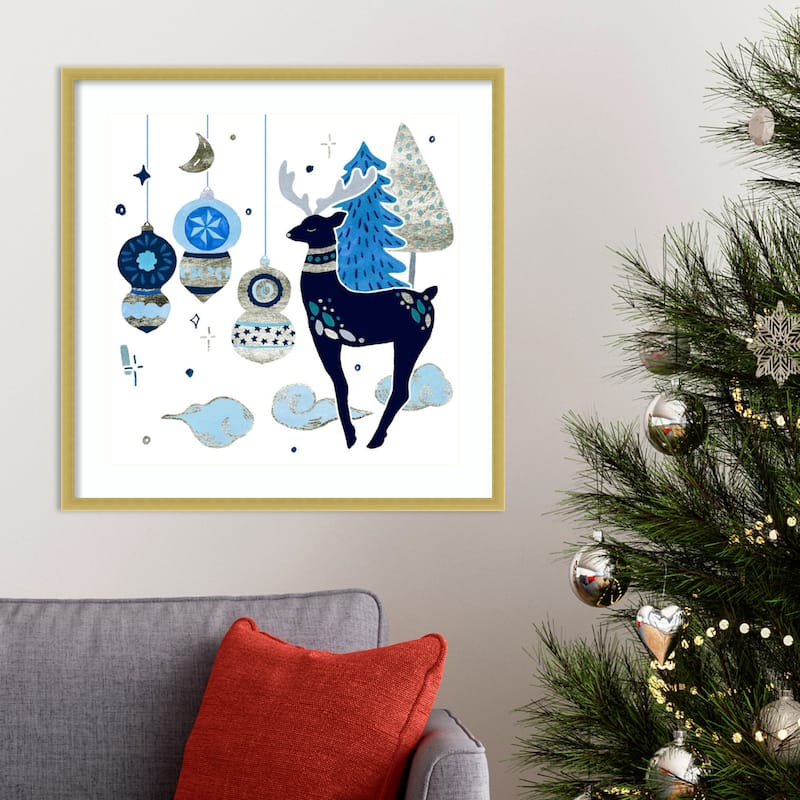 Goodnight Reindeer II by Melissa Wang Wood Framed Wall Art Print