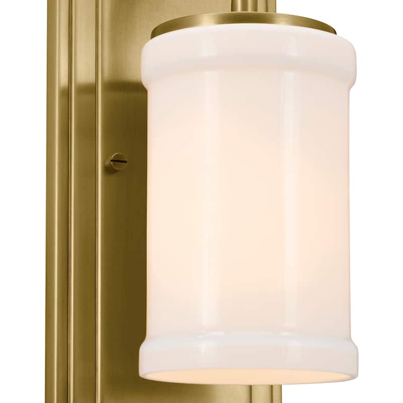 Kichler Lighting Vetivene 5 inch 1-Light Wall Sconce Natural Brass with Opal Glass