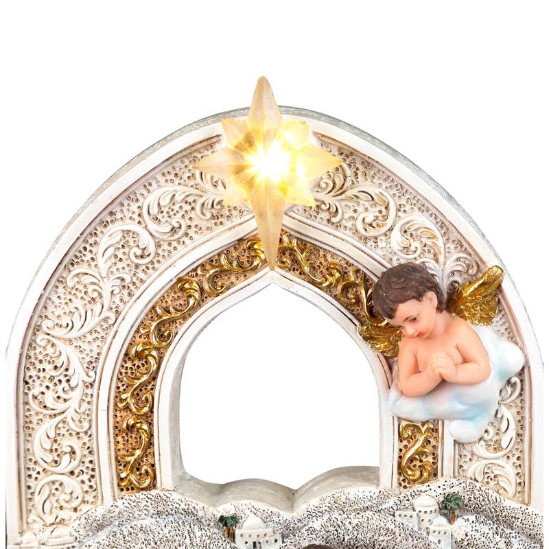 Lighted Star, Holy Family, Wise Men, Shepard and Angel Nativity Christmas Decoration - 10"