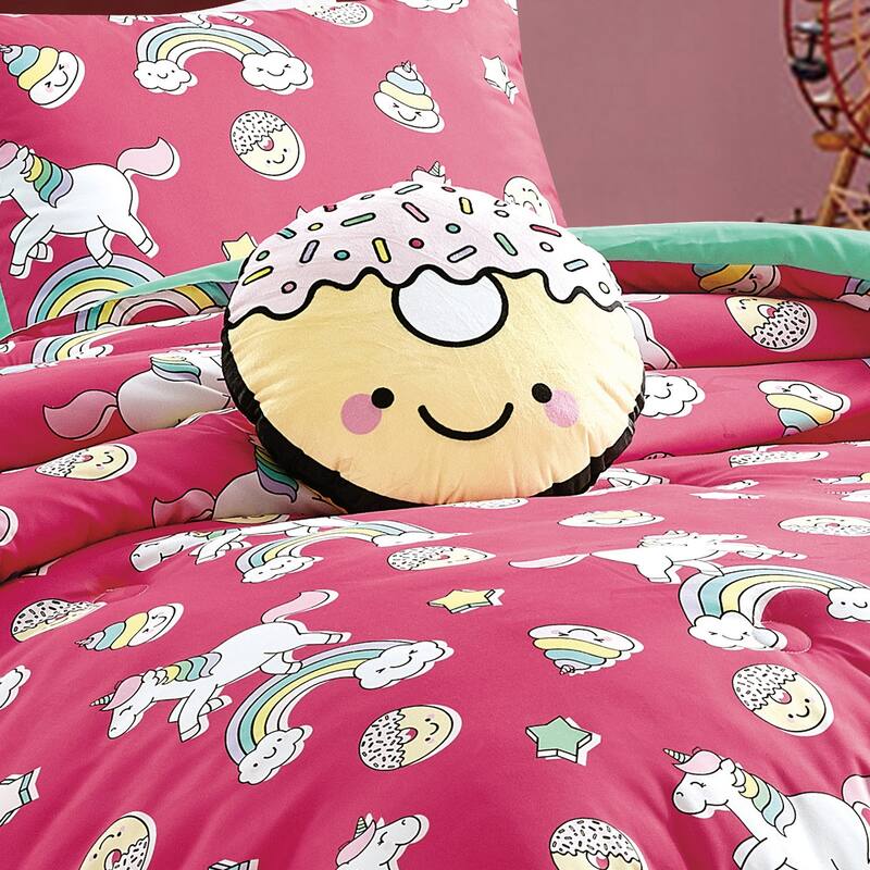 Shatex RAINBOW 4PC Kids Lightweight Bedspread set,Oversized Reversible Quilt set,Bedding Comforter Set