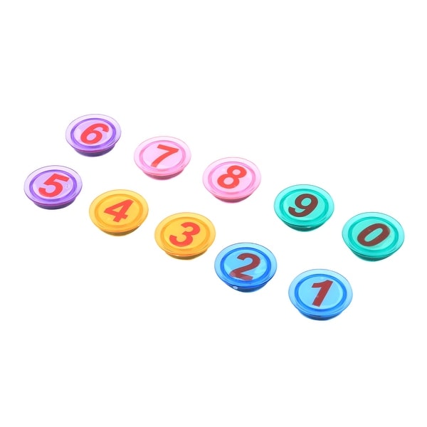 Home Plastic Cover Arabic Number Whiteboard Fridge Magnet Assorted Color 10pcs