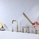 preview thumbnail 4 of 9, Luxury 2-Way 3-Handle Deck Mounted Bathroom Tub Faucet With Handheld Showerhead in Golden Brushed