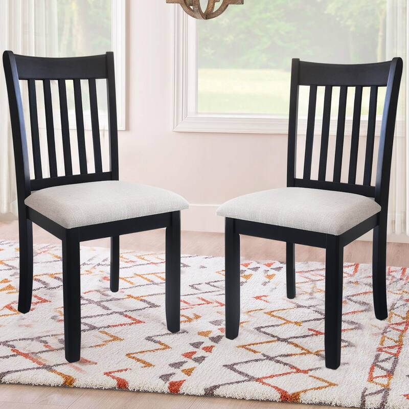 Wooden Back Kitchen Breakfast Chairs Set of 2 for Dining Room Living Room - Light Brown