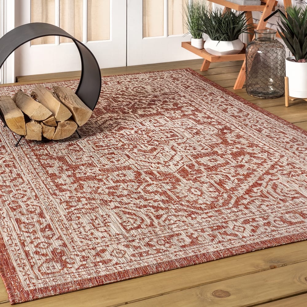 JONATHAN Y Rozetta Medallion Textured Weave Indoor/Outdoor Area Rug