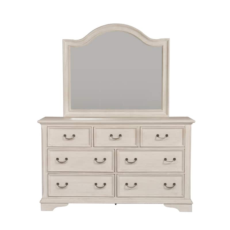 Bayside Antique White Dresser & Mirror