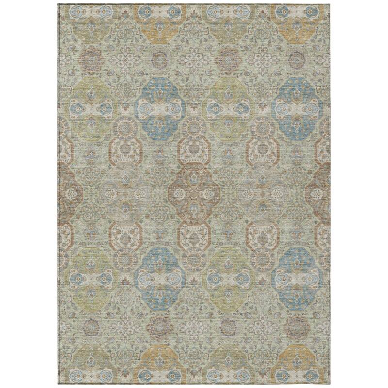 Machine Washable Indoor/ Outdoor Traditional Tracey Chantille Rug